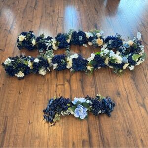 Charming Blue and White Faux Floral Garland
